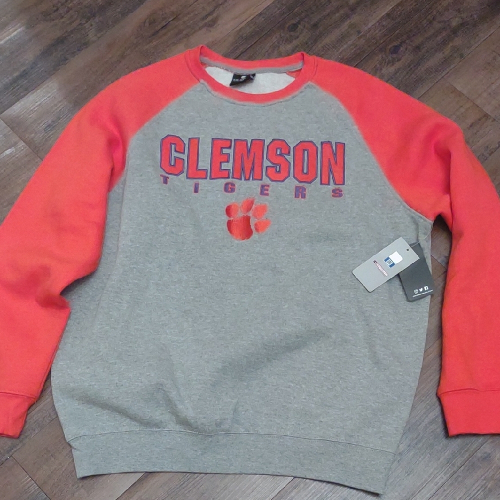 Clemson Tigers Gray and Orange Men's Sweatshirt